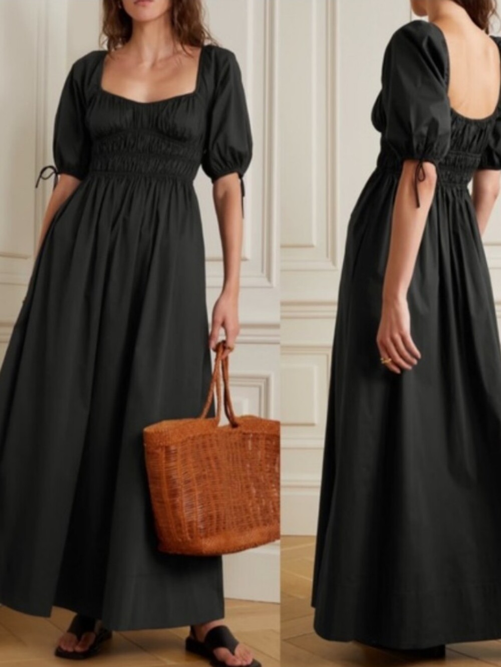 STAUD Maxi Faye Dress New With Tags Black Size Large